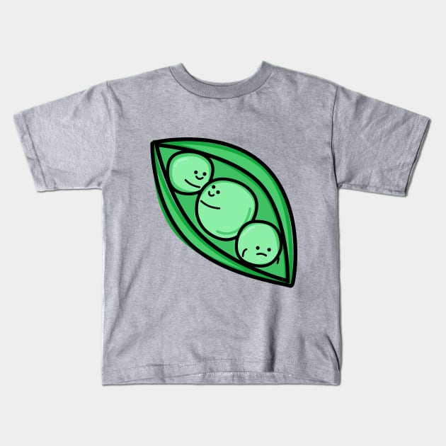 Cute Peas Kids T-Shirt by happyfruitsart